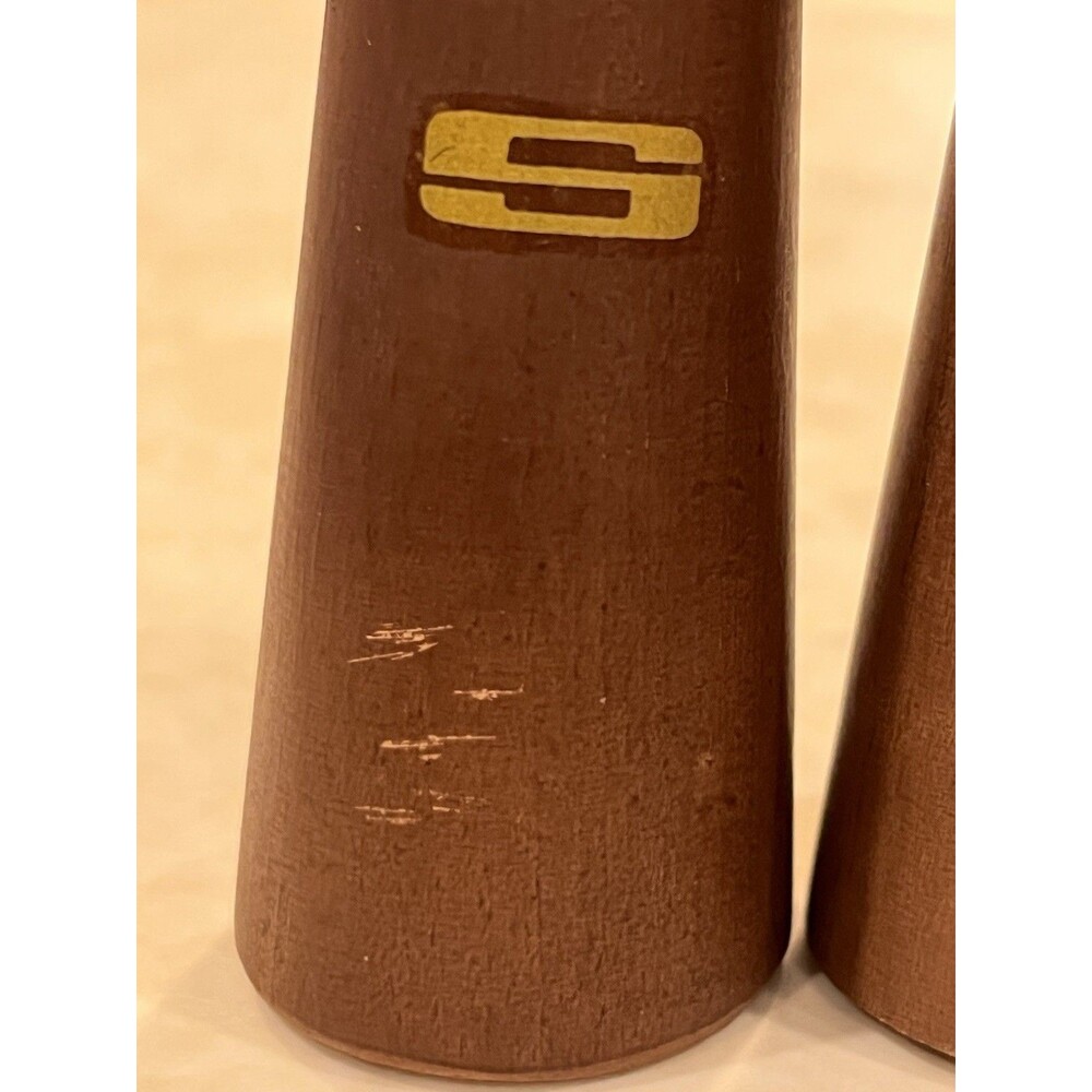 Vtg Mid Century MCM Teak Salt Pepper Shakers Woodware - Picture 8 of 10